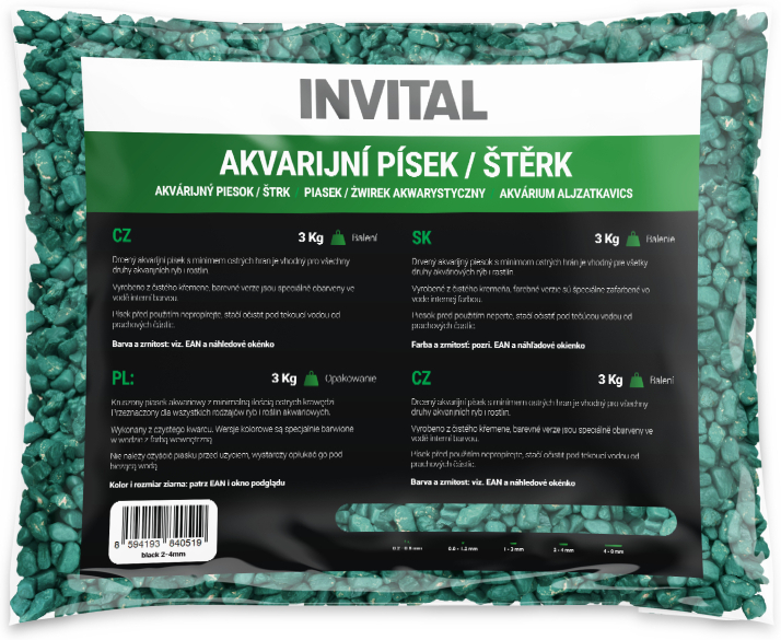 Akvarijní štěrk zelený 4-8mm 3kg