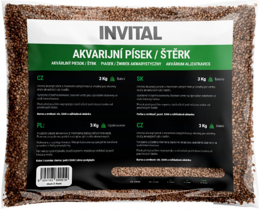 Akvarijní písek hnědý 0,8-1,2mm 3kg