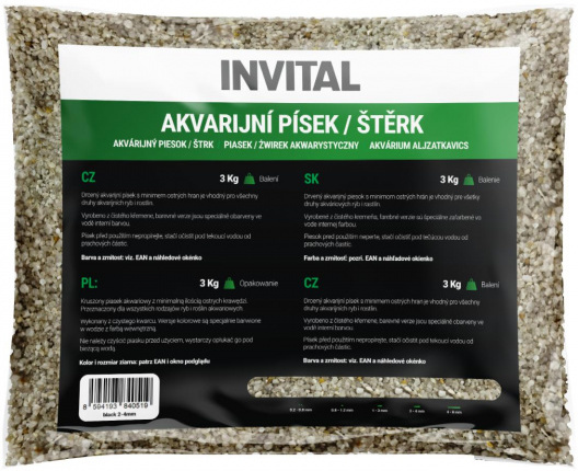 Akvarijní křemičitý písek 1-3 mm 3 kg
