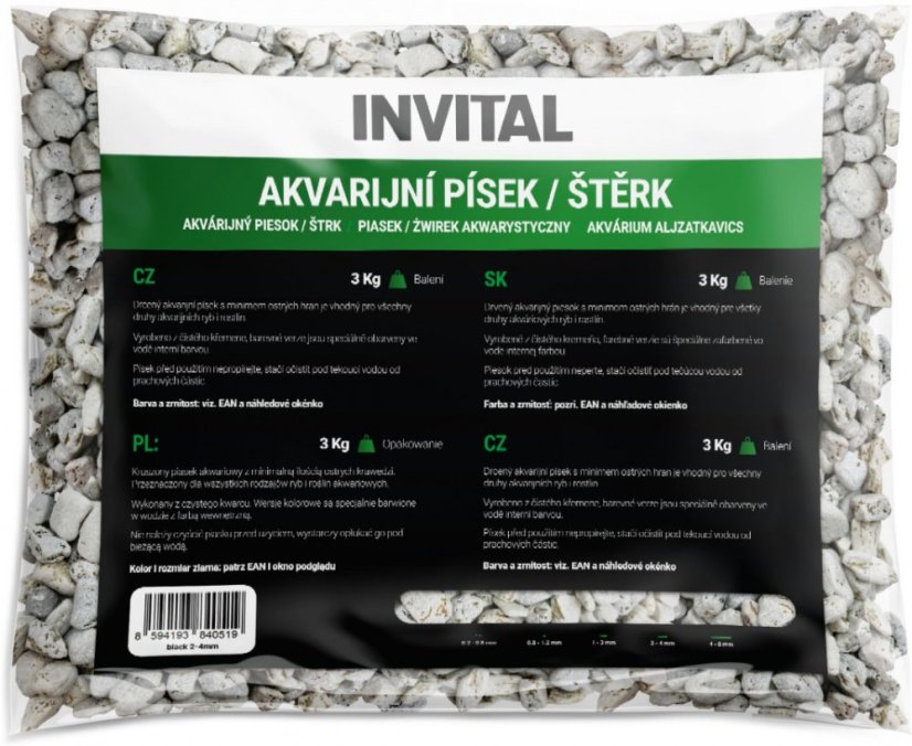 Akvarijní štěrk bílý 4-8 mm 3kg