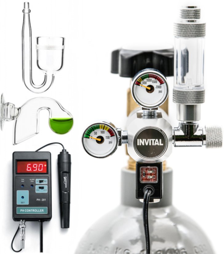 CO2 set Standard s kontrolérem, nočním vypínáním, 5l lahví, příslušenstvím