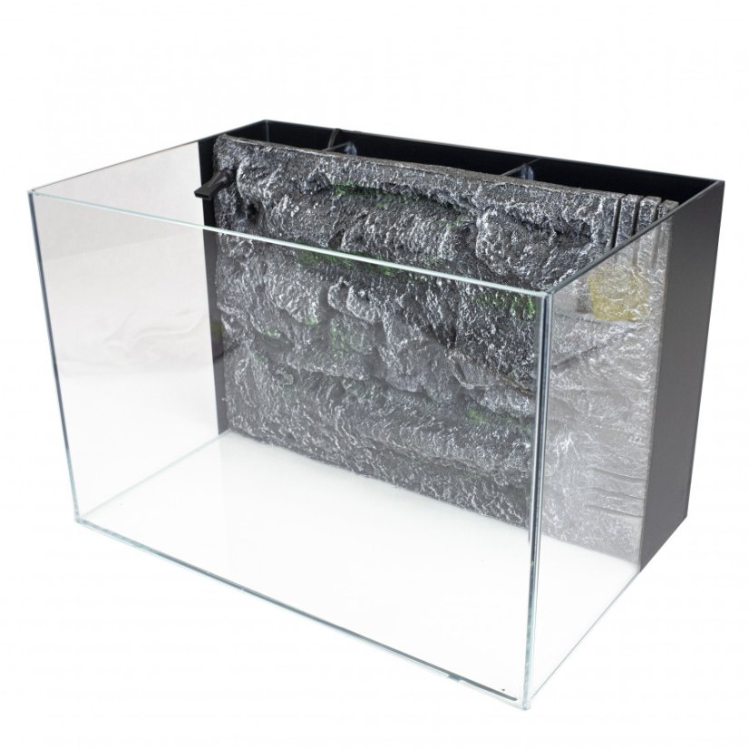 Akvárium se zadní filtrací, čerpadlem a pozadím 45x30x30cm Akvárium se zadní filtrací, čerpadlem a pozadím 45x30x30cm