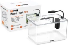 ORIN mini plastové akvárium 10l s LED osvětlením a vnitřní filtrací bílé
